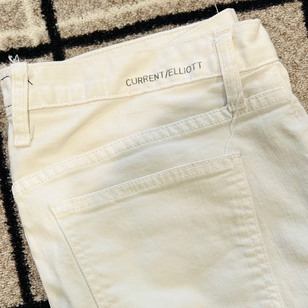 White denim shorts